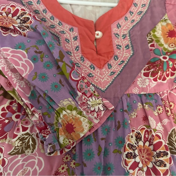 Mimi & Maggie Girls Floral Boho Embroidered dress 6 - Picture 4 of 4